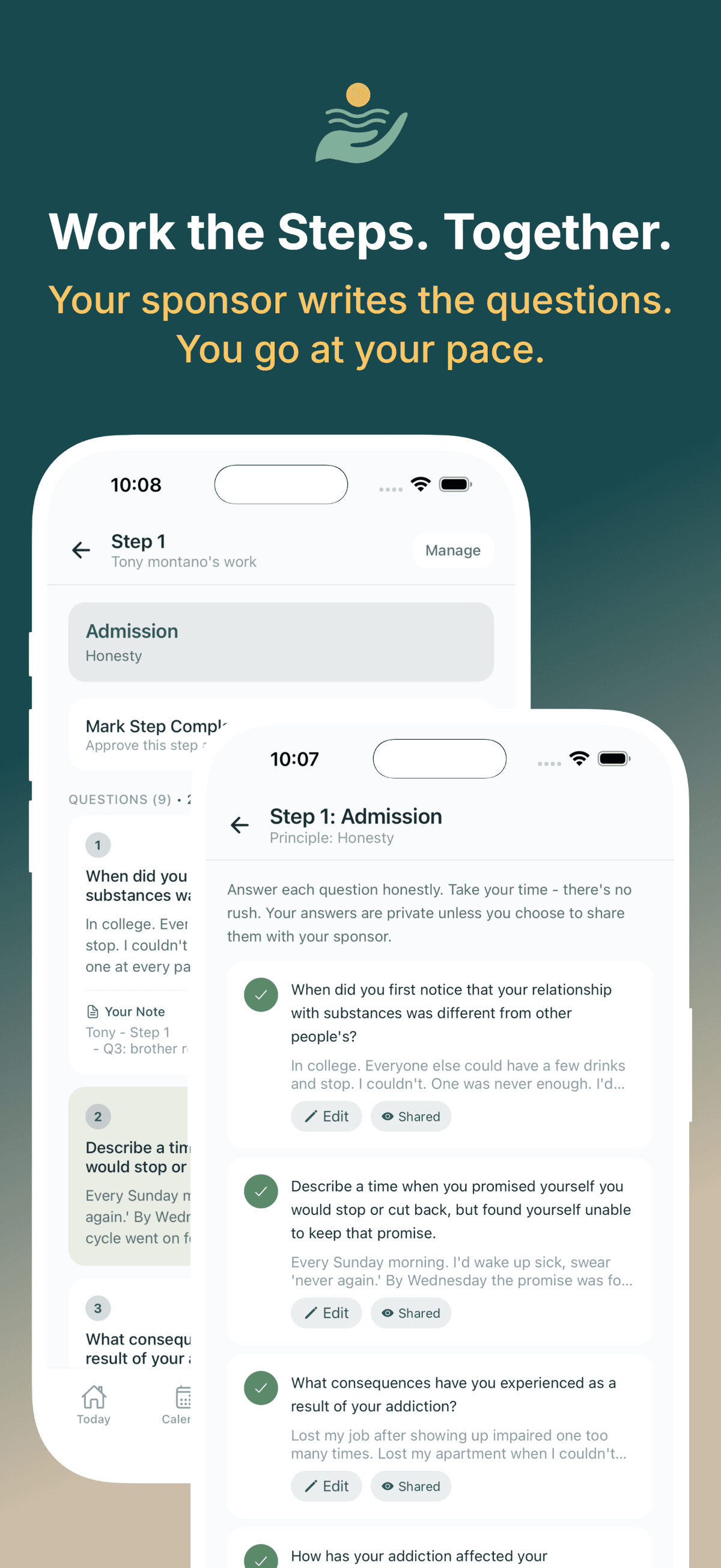 Step work with sponsor